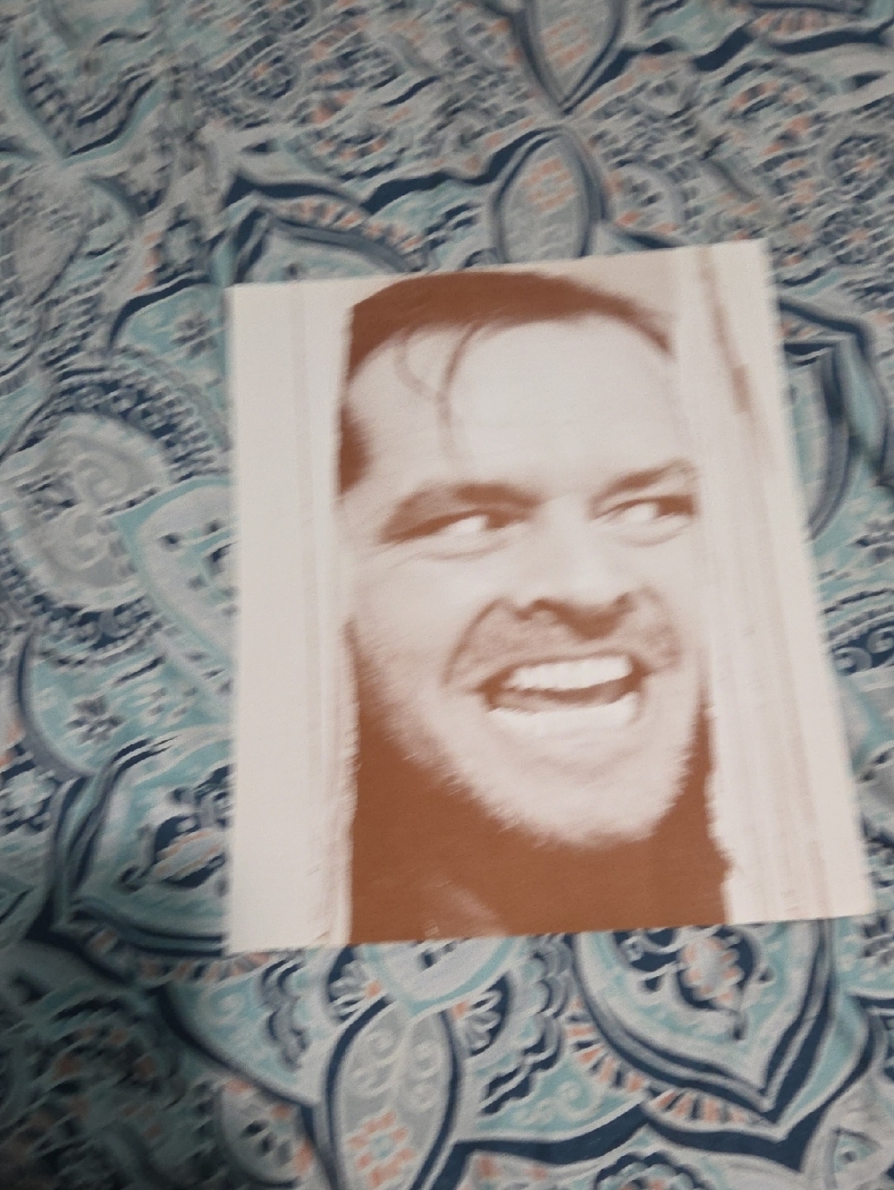 Vintage Jack Nicholson Shining Photo Print - Brown and White